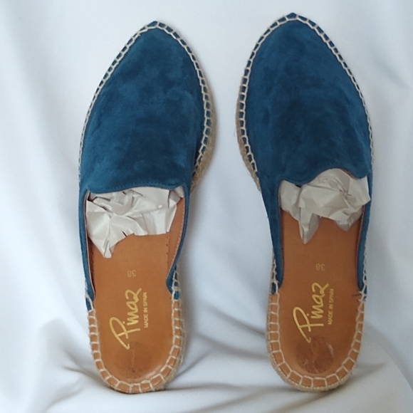 Pinaz Navy Blue Suede Espadrilles Sz 38EU NEW main image 9